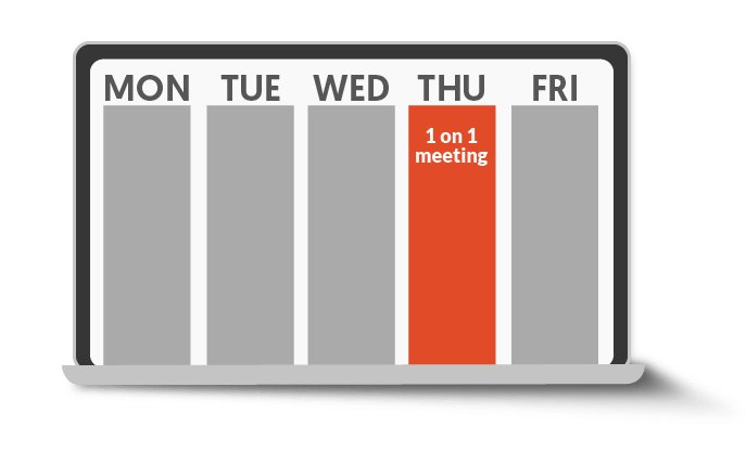 Block time on your calendar each week for one-on-ones with direct reports